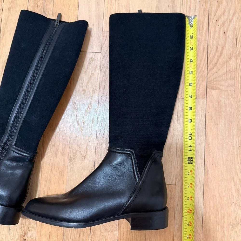 Aquatalia Black Knee-High Tall Leather Boots Size 8.5 Retail for $650 - Picture 10 of 10